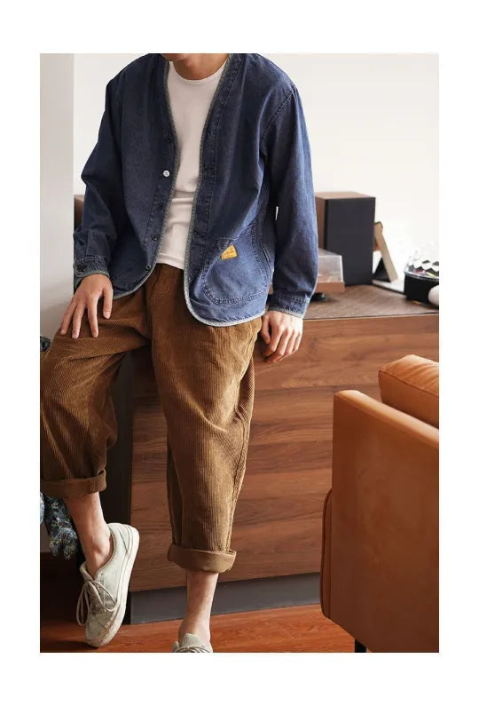 Jesse – Denim Herenjack Met V-hals