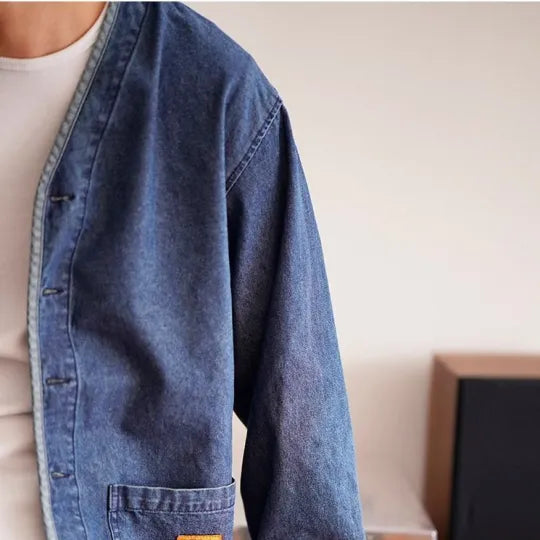 Jesse – Denim Herenjack Met V-hals