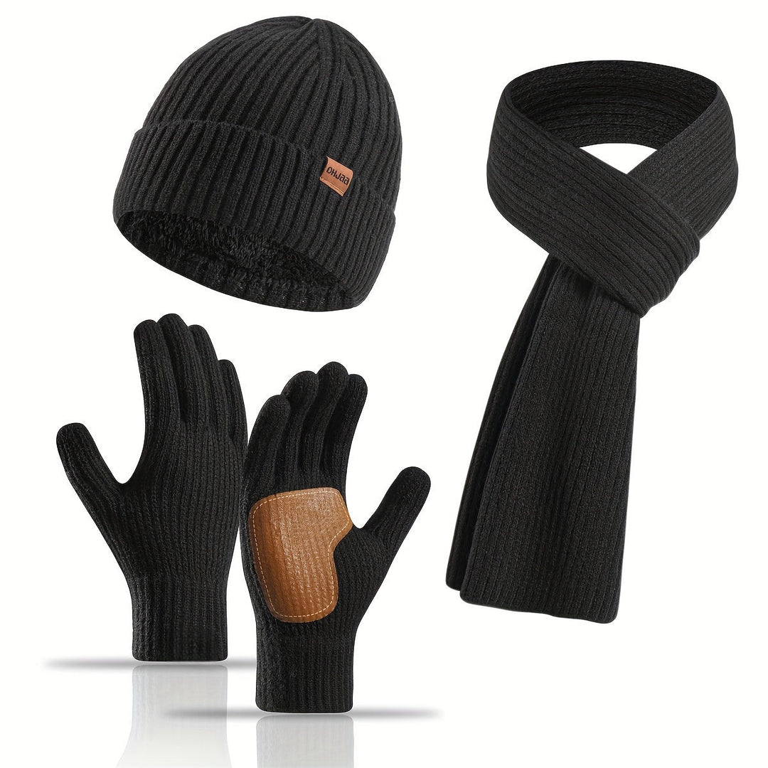 Alvara – Unisex Winterset Met Muts, Sjaal En Handschoenen