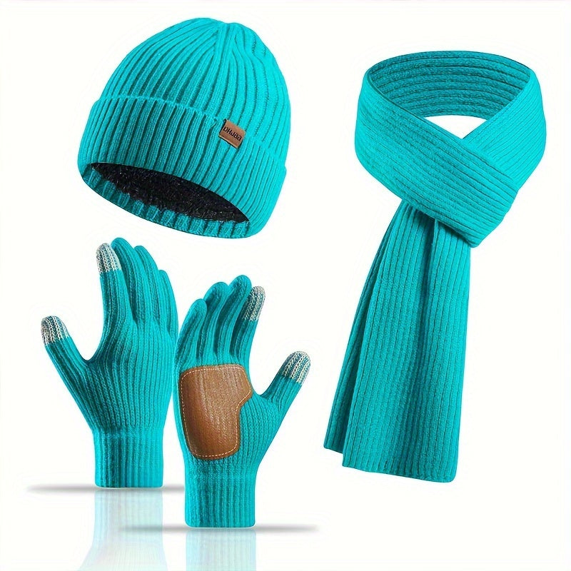 Alvara – Unisex Winterset Met Muts, Sjaal En Handschoenen