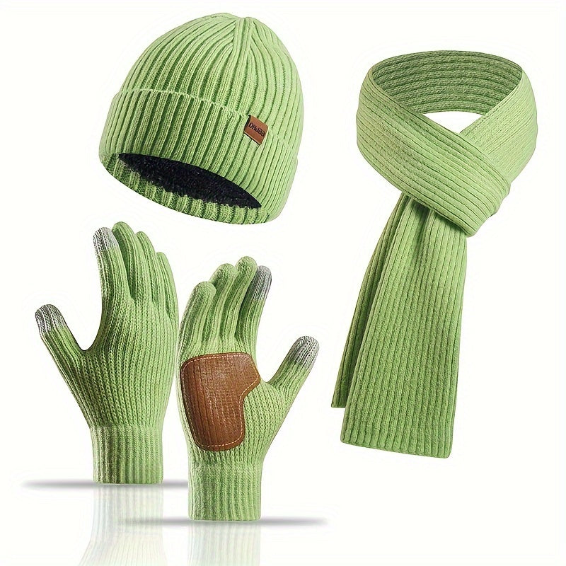 Alvara – Unisex Winterset Met Muts, Sjaal En Handschoenen
