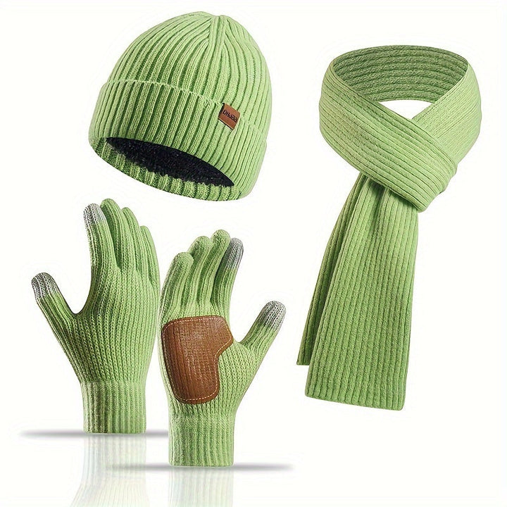 Alvara – Unisex Winterset Met Muts, Sjaal En Handschoenen