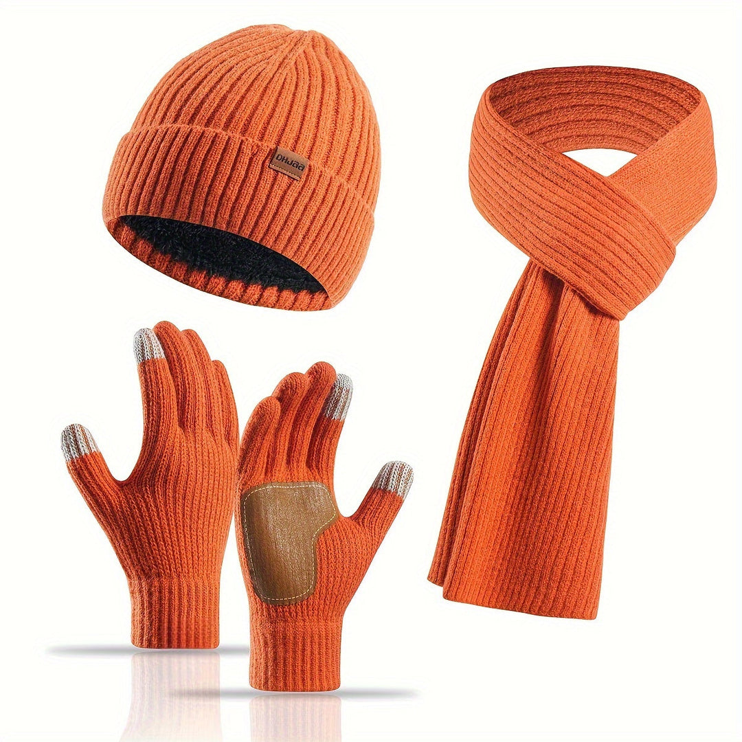 Alvara – Unisex Winterset Met Muts, Sjaal En Handschoenen