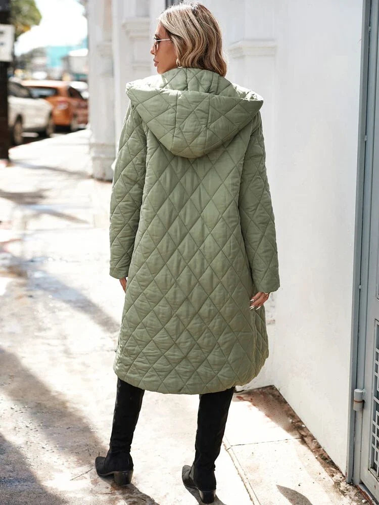 Marleen – Groene Capuchon Donsjas