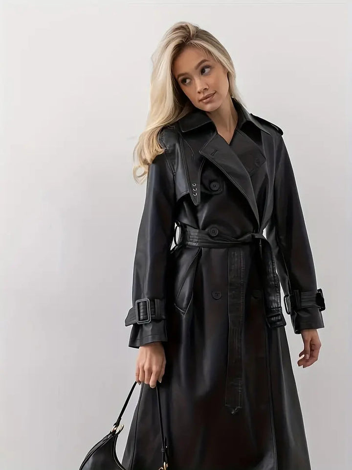 Elvira – Leren Trenchcoat