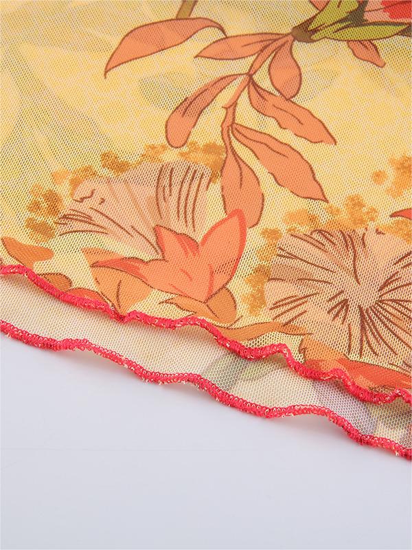 Eléna – Floral Halter Tie Top