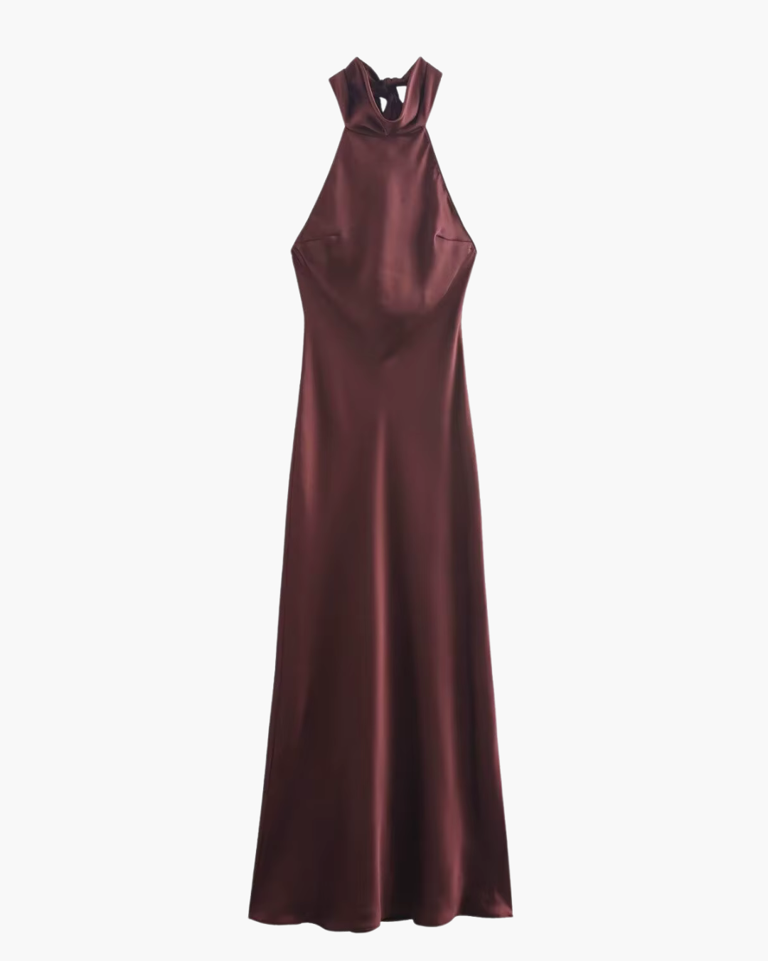 Elise – Satijnen Halterjurk Met Open Rug