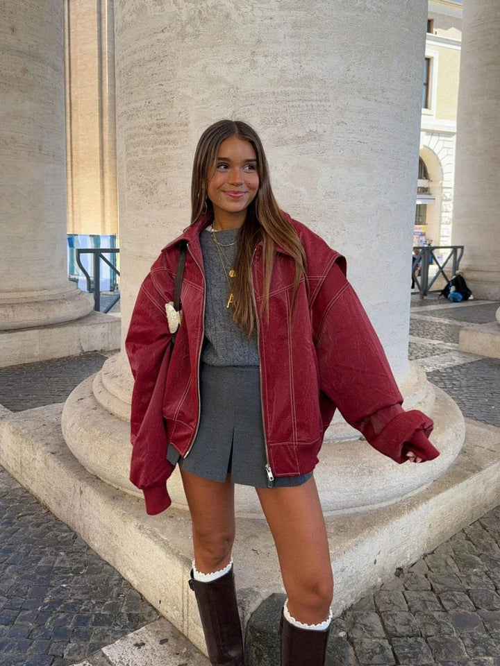 Vivien – Oversized Leren Jas