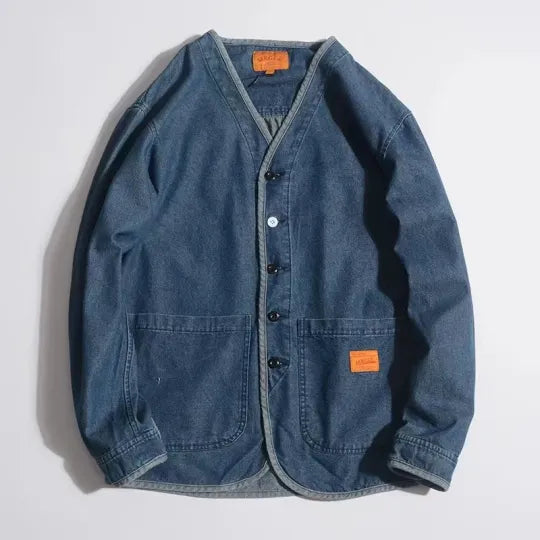 Jesse – Denim Herenjack Met V-hals
