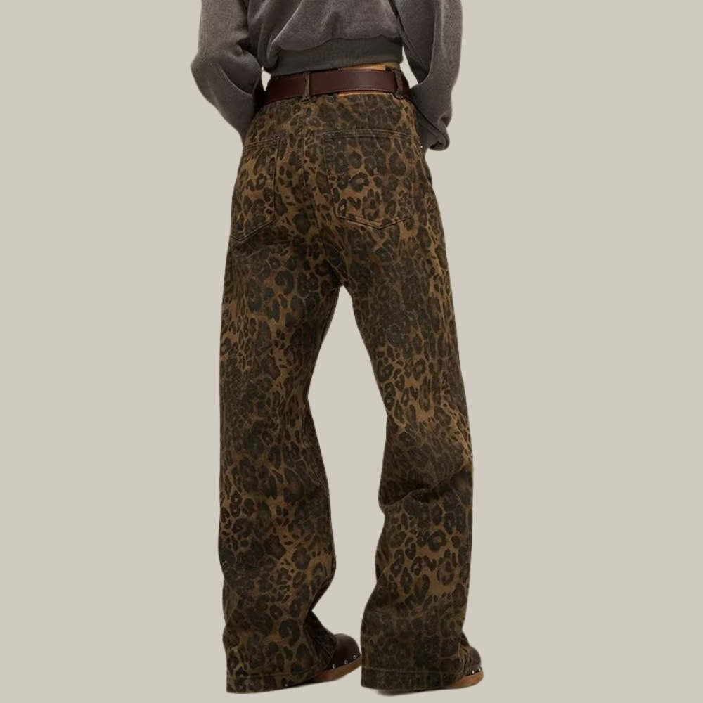 Noor – Trendy jeans met luipaardprint