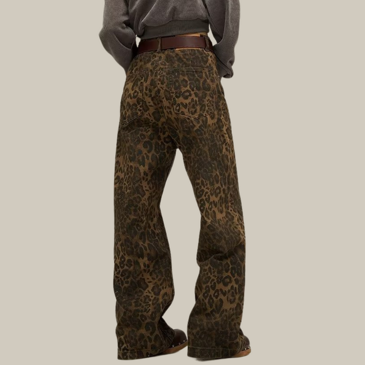 Noor – Trendy jeans met luipaardprint
