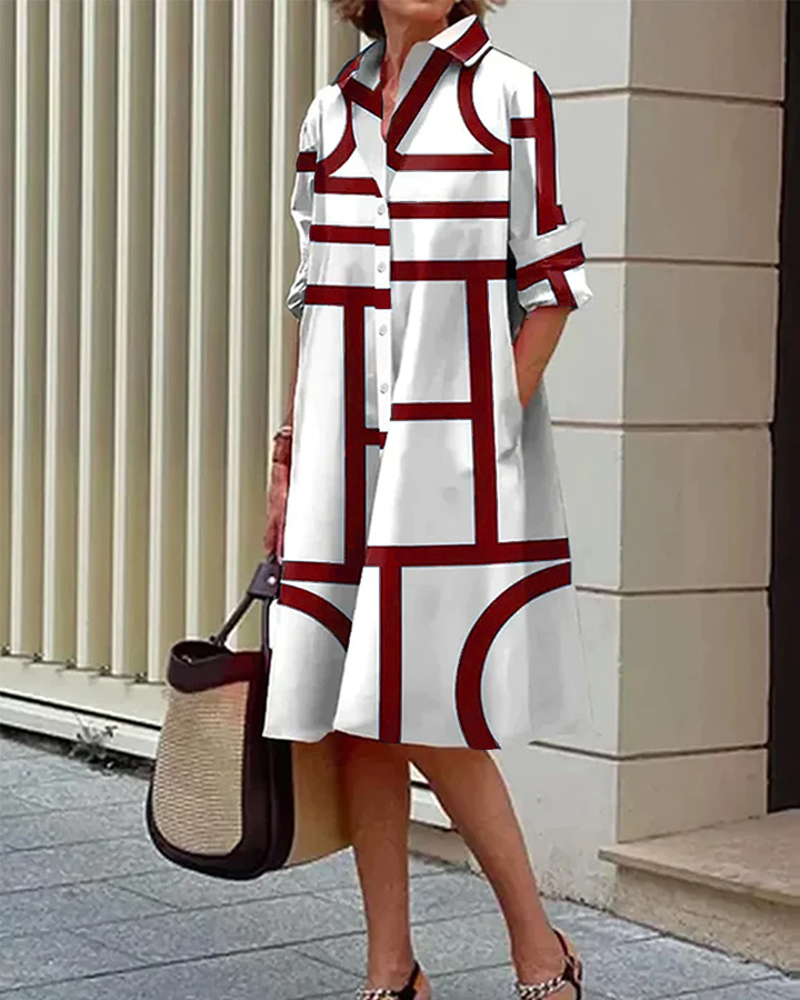 Fenna – Geometrische Shirtjurk