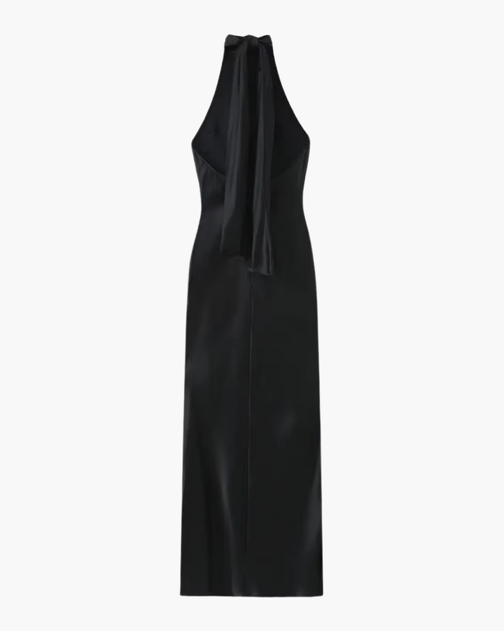 Elise – Satijnen Halterjurk Met Open Rug