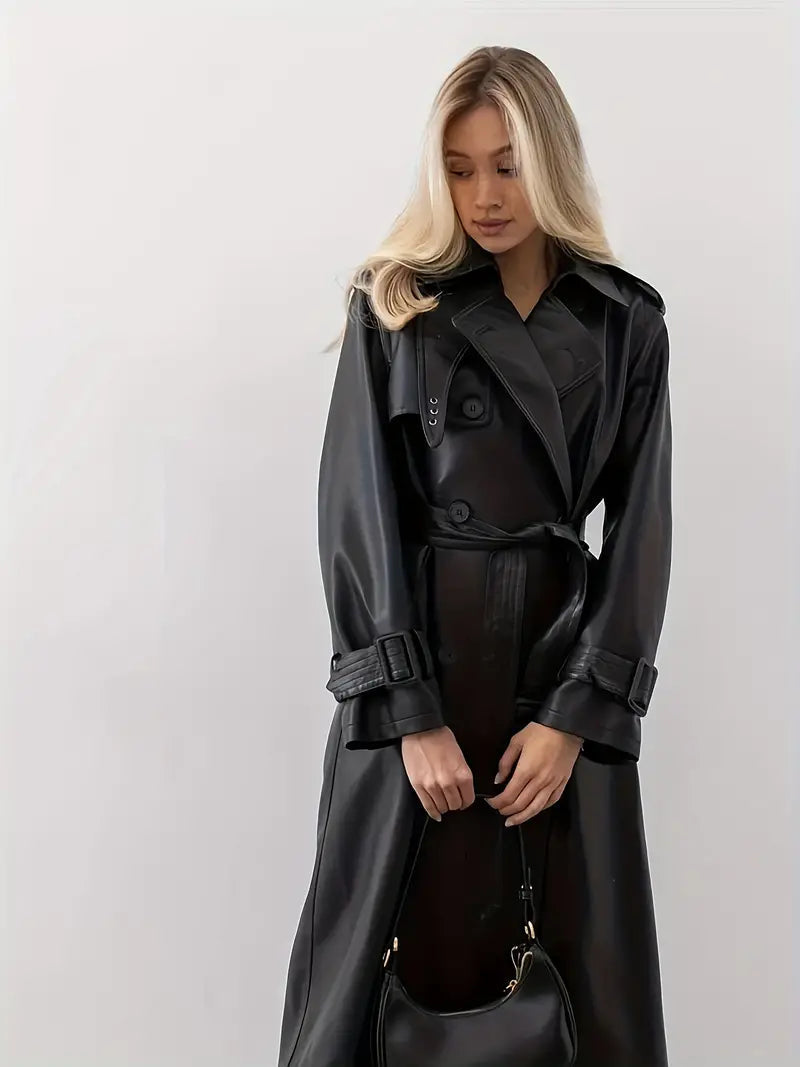 Elvira – Leren Trenchcoat