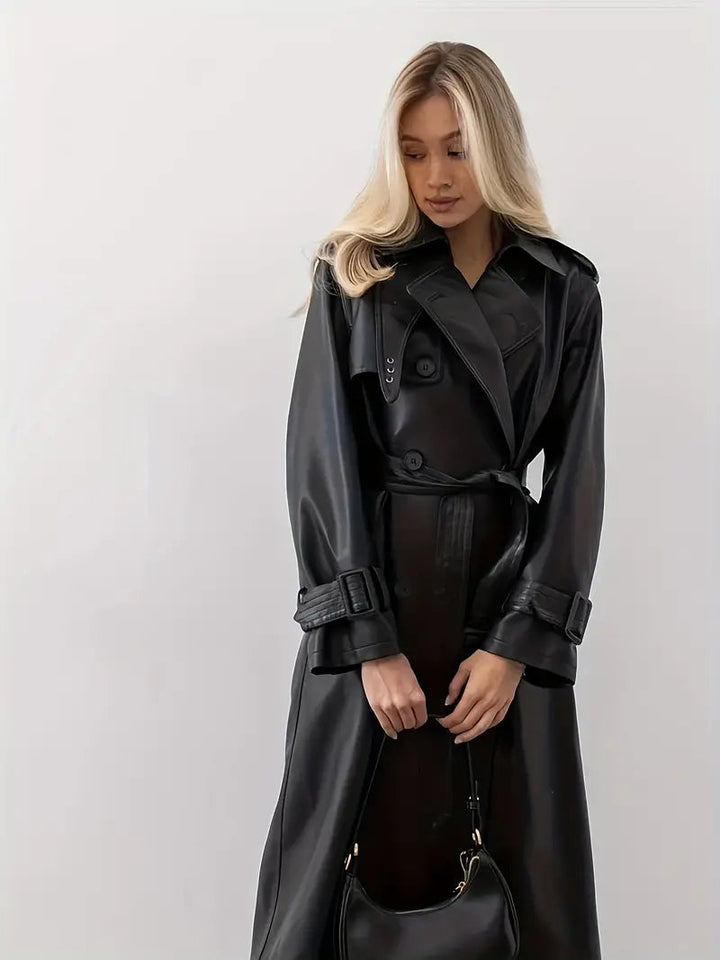 Elvira – Leren Trenchcoat