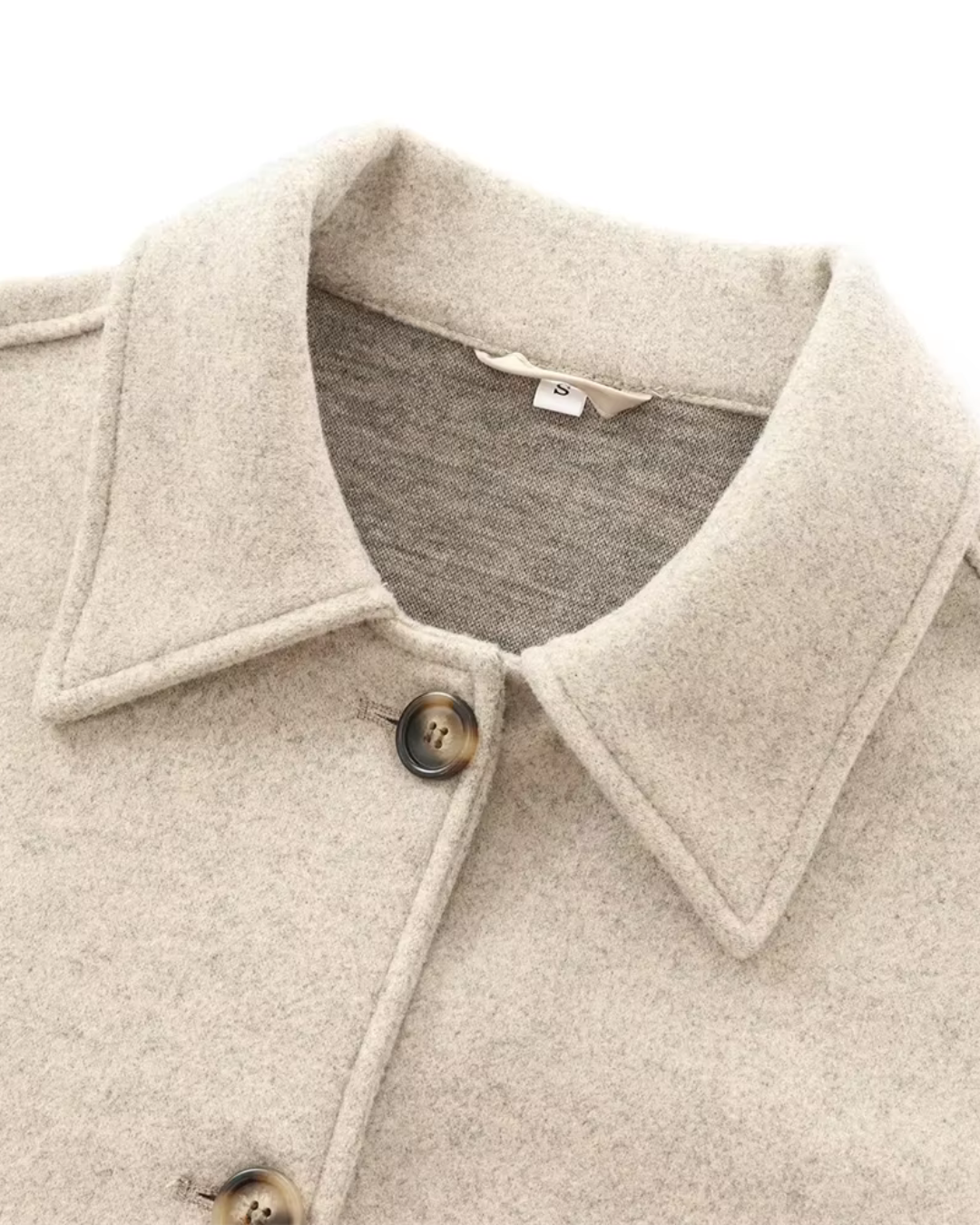 Fenna – Beige Vilten Damesjas