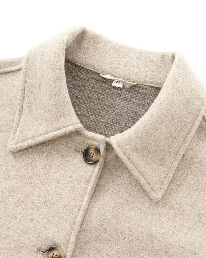 Fenna – Beige Vilten Damesjas