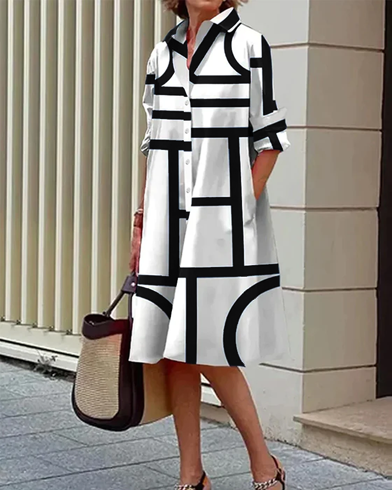 Fenna – Geometrische Shirtjurk