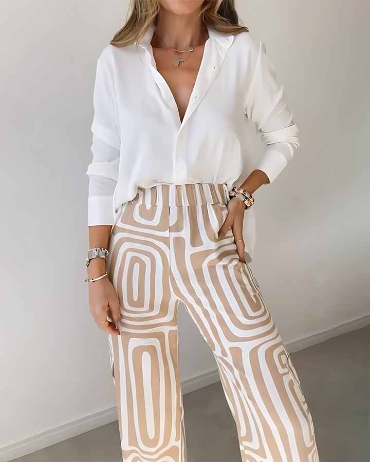Kammay Stylish Trouser Set – Including Blouse and Belt