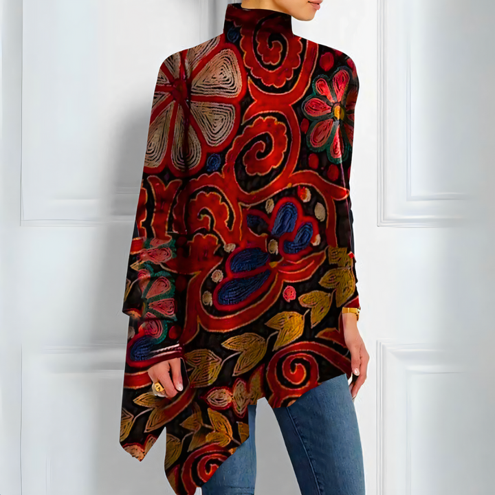 Marije – Asymmetrische Bloemenblouse voor Dames