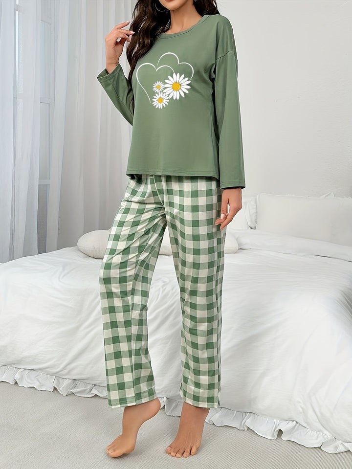 Noelia – Bloemenprint Lounge Set met Lange Mouwen