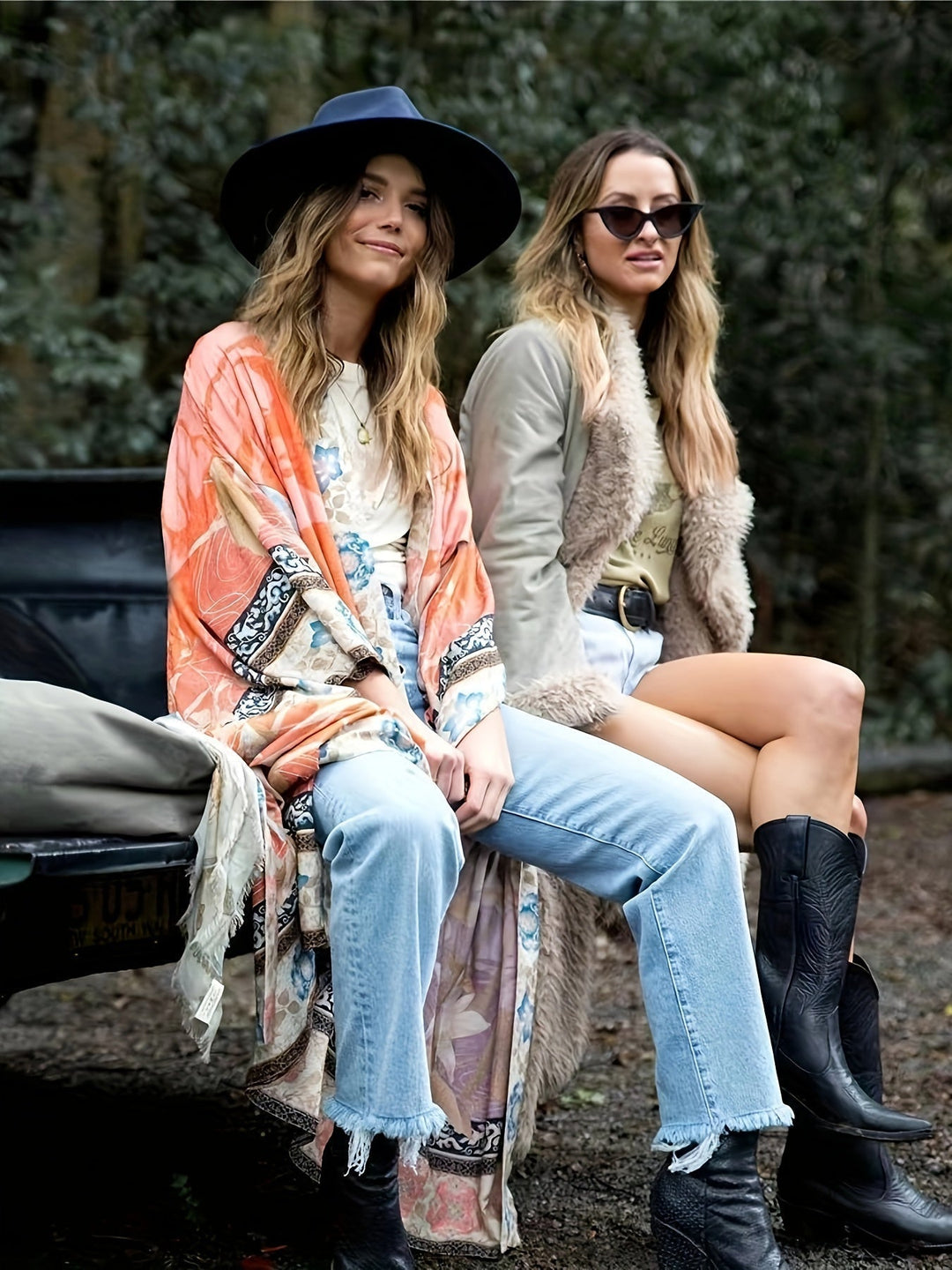 Noëlle – lange kimono met bloemenprint