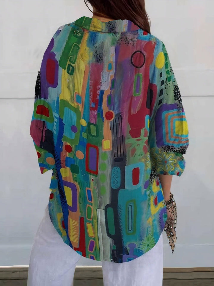 Isabel – Blouse met Geometrische Print