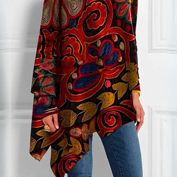 Marije – Asymmetrische Bloemenblouse voor Dames