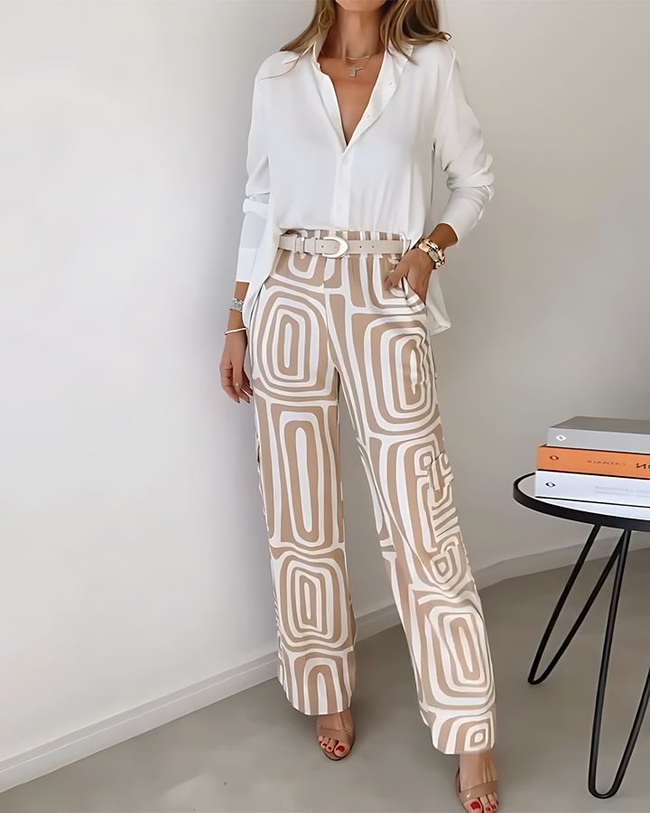Kammay Stylish Trouser Set – Including Blouse and Belt
