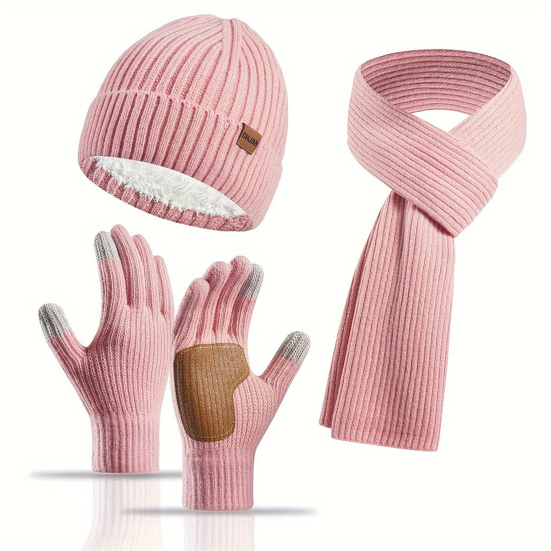 Alvara – Unisex Winterset Met Muts, Sjaal En Handschoenen