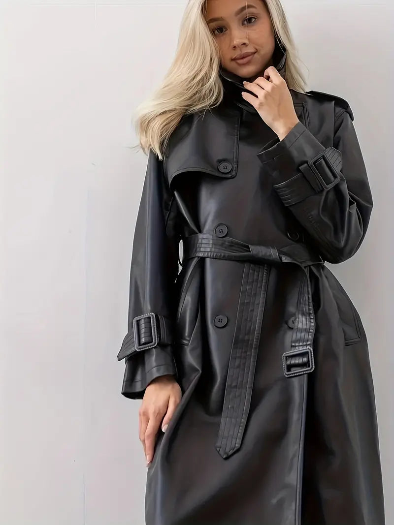 Elvira – Leren Trenchcoat
