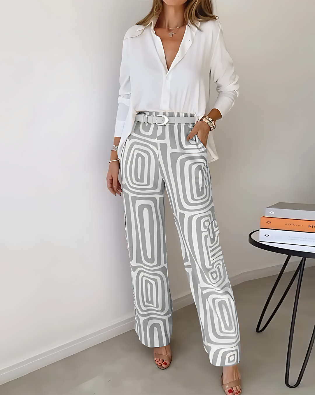 Kammay Stylish Trouser Set – Including Blouse and Belt