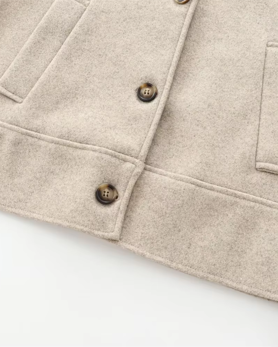 Fenna – Beige Vilten Damesjas
