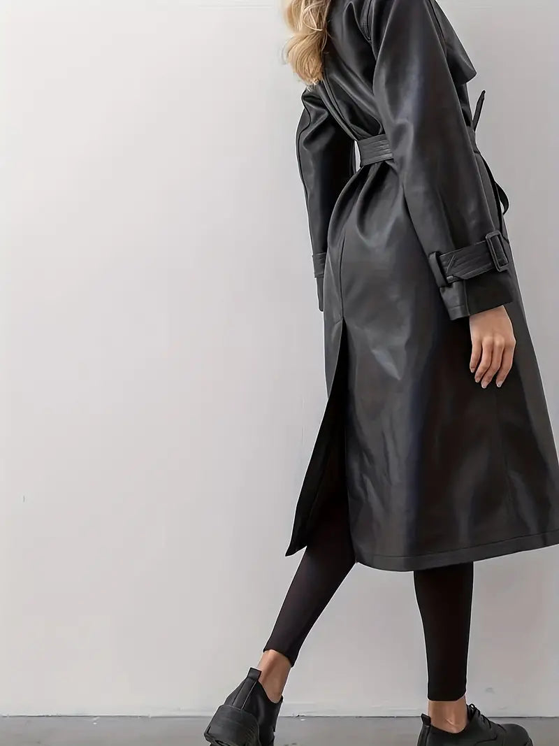 Elvira – Leren Trenchcoat
