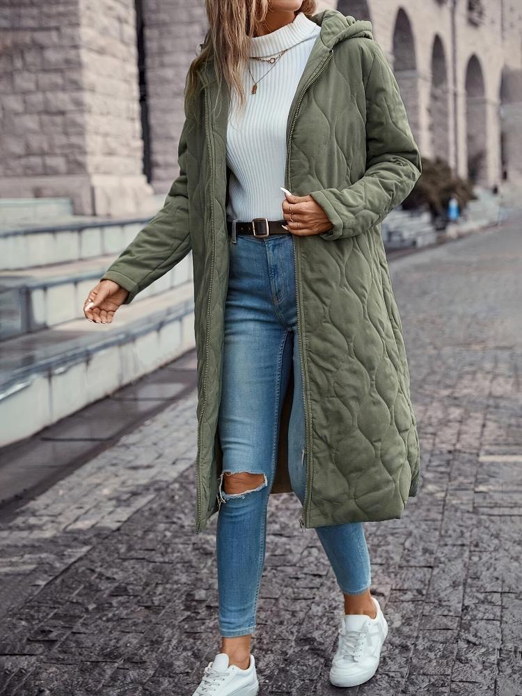 Marleen – Groene Capuchon Donsjas