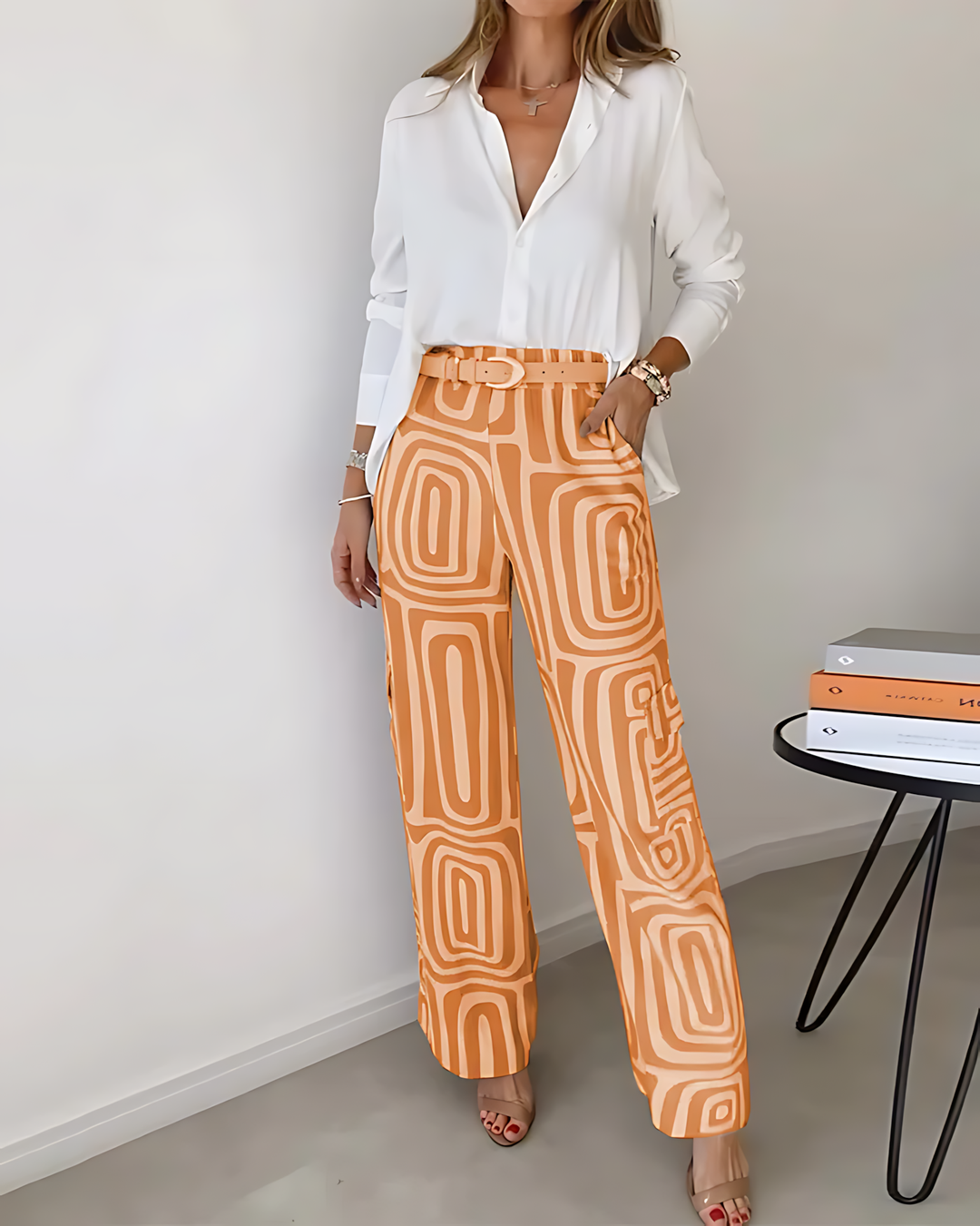 Kammay Stylish Trouser Set – Including Blouse and Belt