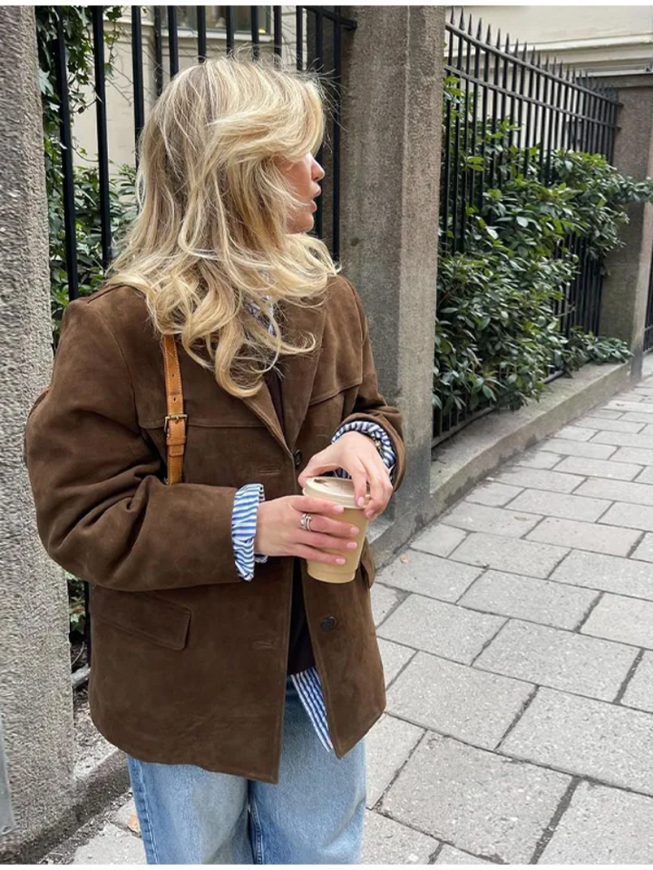 Marleen – Oversized Reverskragen Mantel