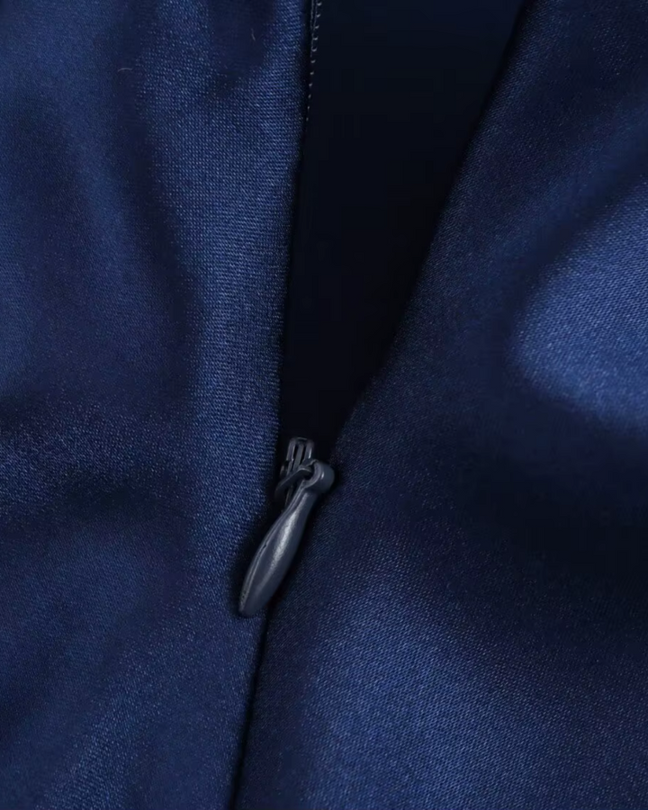 Elise – Satijnen Halterjurk Met Open Rug