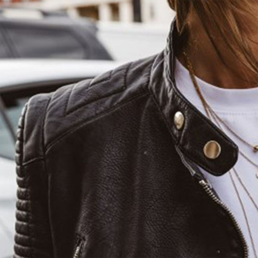 Livia – Leren Bikerjas