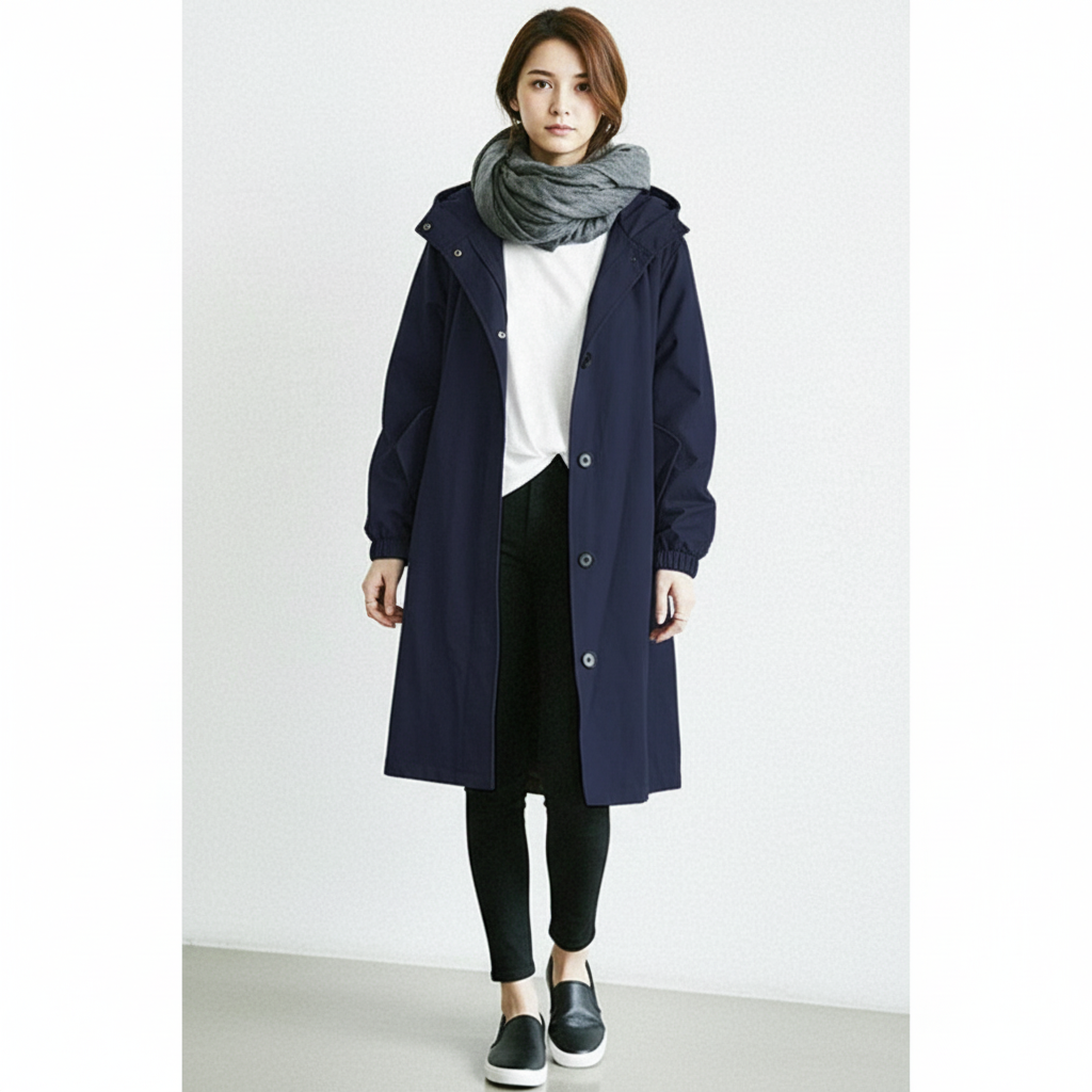 Dames lange trenchcoat in tijdloos en elegant design