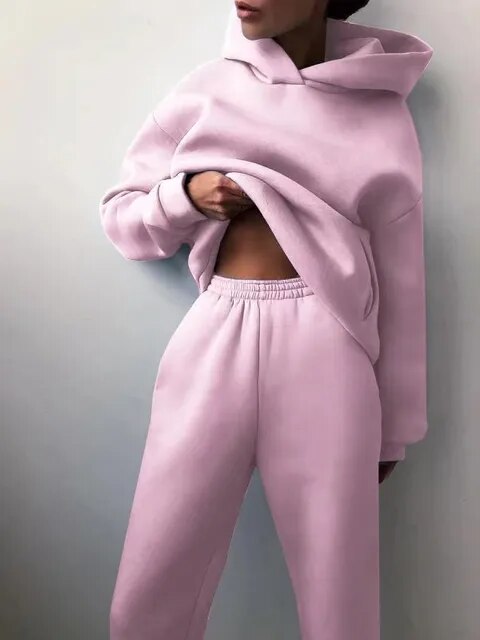 Dames joggingset met hoodie in moderne pasvorm