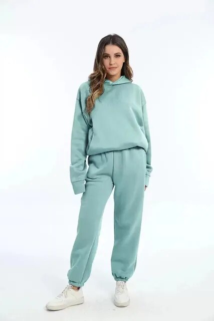 Dames joggingset met hoodie in moderne pasvorm