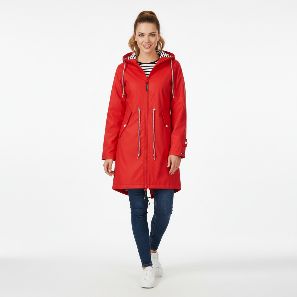 Dames waterdichte jas met capuchon en moderne pasvorm