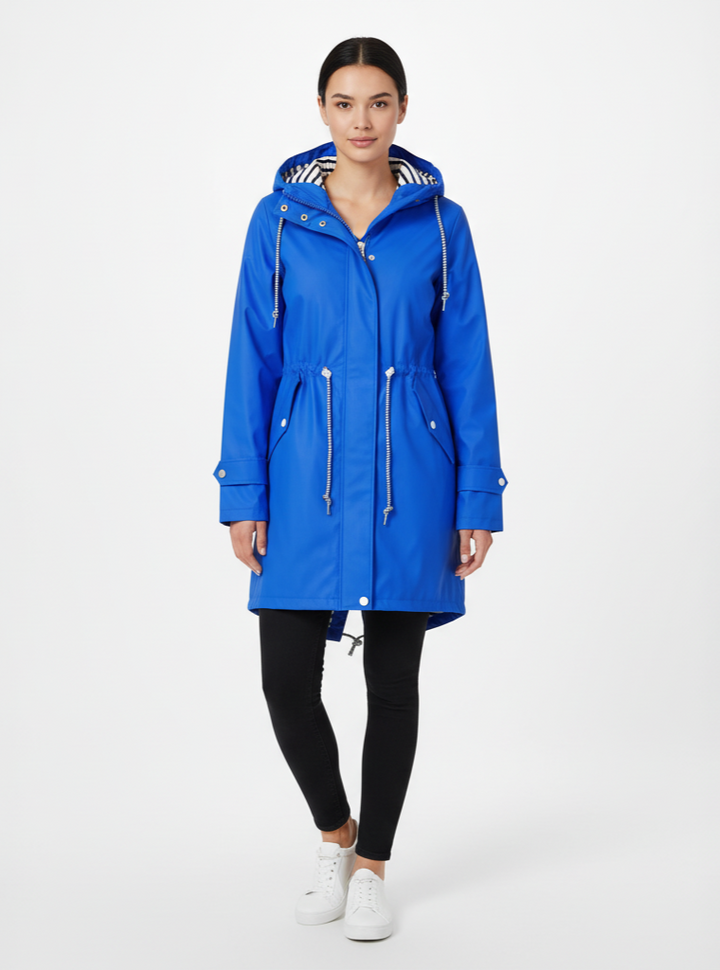 Dames waterdichte jas met capuchon en moderne pasvorm