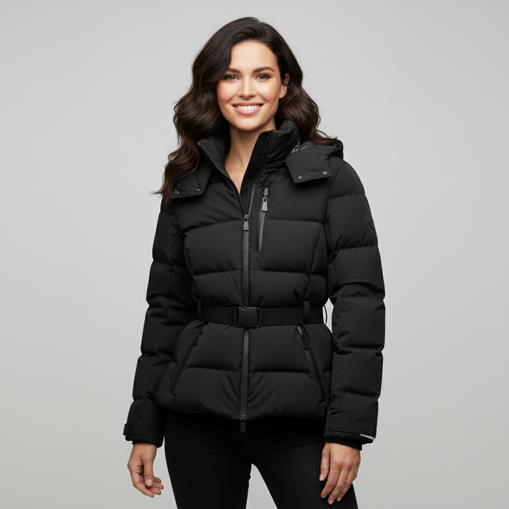 Aleida dames pufferjack met riem – warme en elegante winterjas
