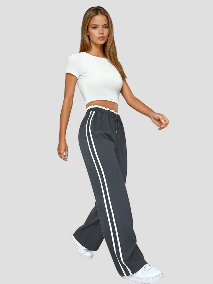 Leandra – Rechte Broek Met Zijstrepen