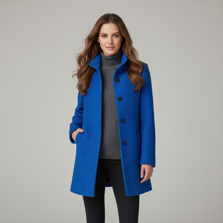 Elegante wollen damesjas met warme en luxe uitstraling