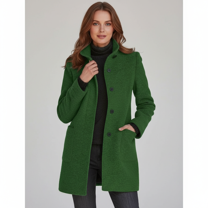 Elegante wollen damesjas met warme en luxe uitstraling