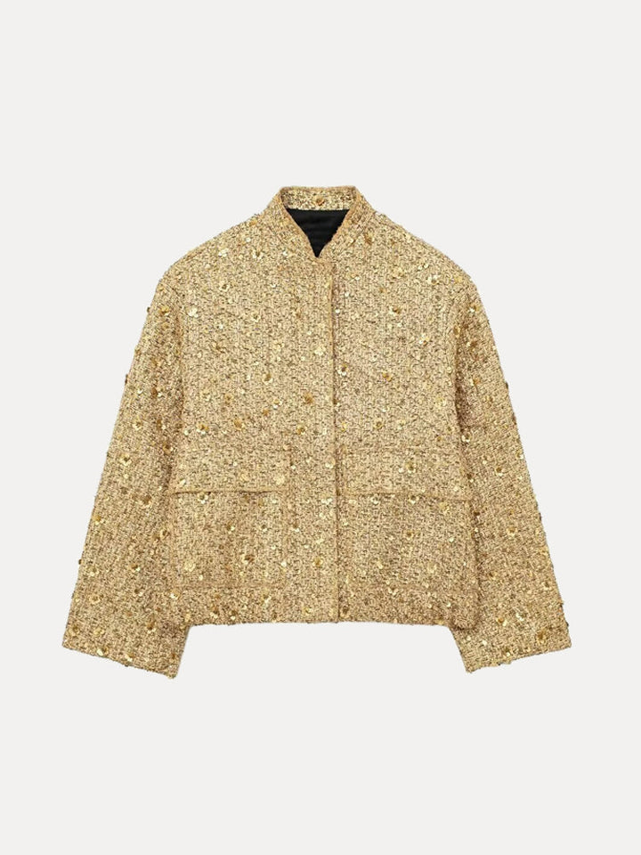 Noor – Casual Bomberjack Met Gouden Pailetten