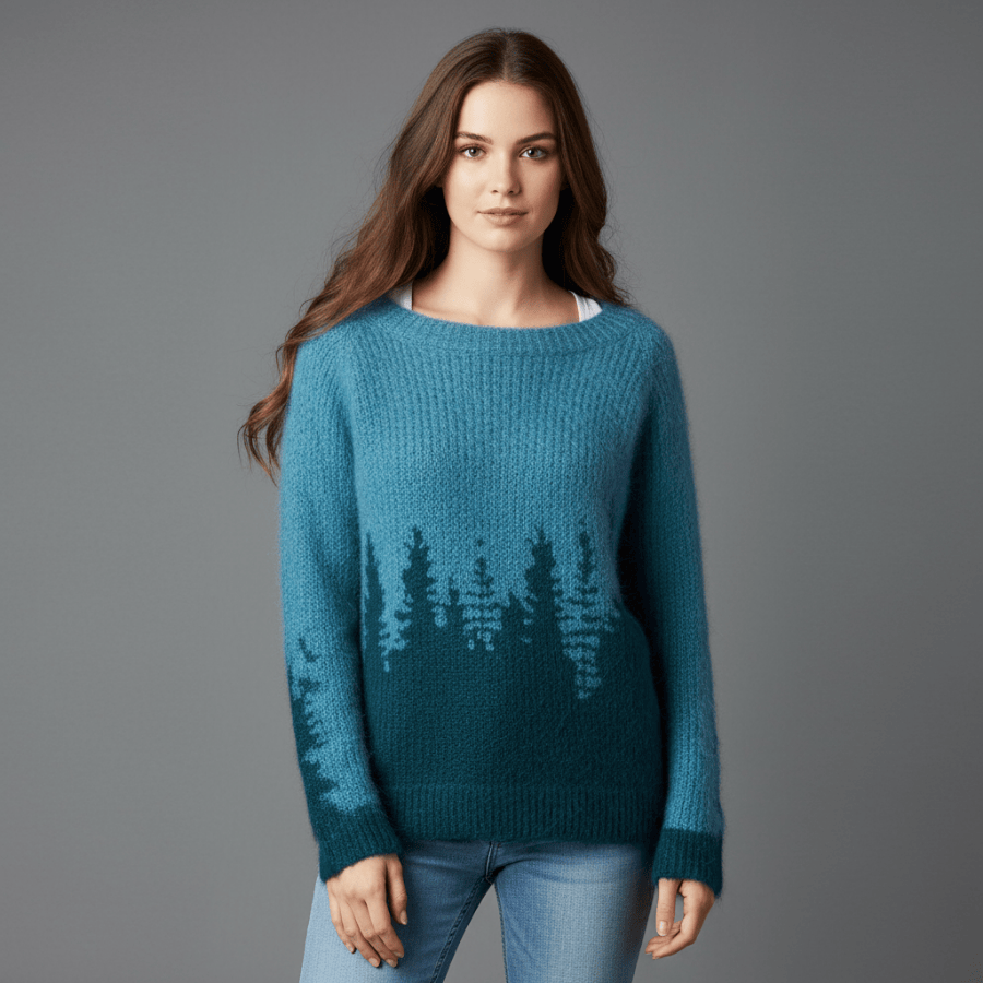 Gebreide damestrui met patroon, zachte stof en stijlvolle pasvorm